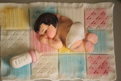 Baby shower cake topper - Cake by Smita Maitra (New Delhi Cake Company)
