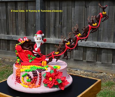 Colourful Christmas Cake.  - Cake by Yummy In Tummies. 