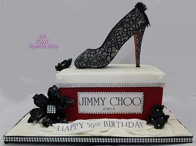 Jimmy Choo shoe and box - Cake by Amelia Rose Cake Studio