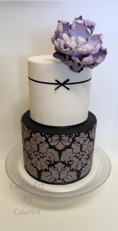 Blackberry peony and damask cake - Cake by Lauren