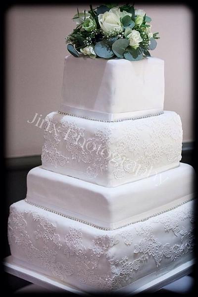 Lace Wedding Cake - Cake by Kelly Castledine - Kelly's Cakes & Tasty Bakes