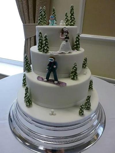 snowboard themed wedding - Cake by Debdobs