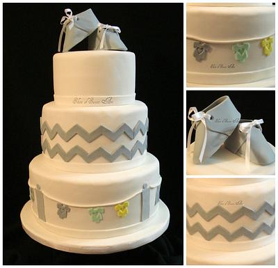 Chevron Baby Shower - Cake by Slice of Sweet Art