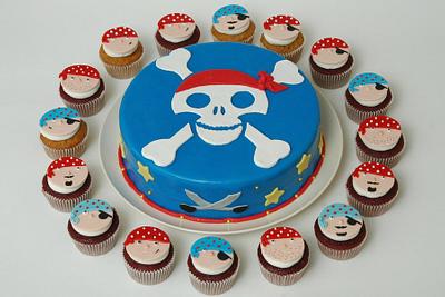 Pirates Birthday Cake and Cupcakes - Cake by Deema