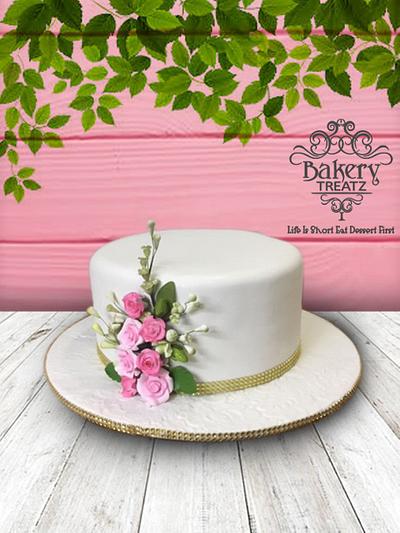 Pink Roses Cake - Cake by MsTreatz