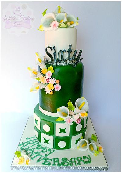 60th wedding anniversary  - Cake by Sabrina - White's Custom Cakes 