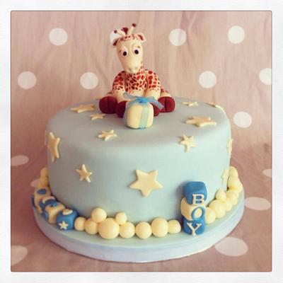 Giraffe baby shower cake - Cake by Katy Pearce 