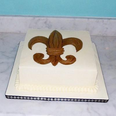 Fleur de Lis Groom's Cake - Cake by Sweets By Monica