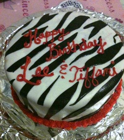 Black, white and red Zebra - Cake by Jenn