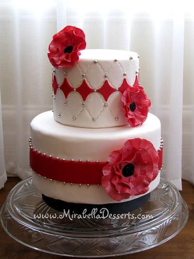 Red and white, with a modern twist - Cake by Mira - Mirabella Desserts