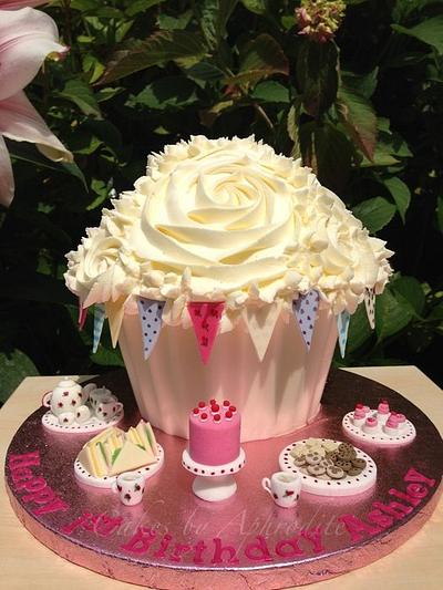 Tea party themed giant cupcake - Cake by Frances 