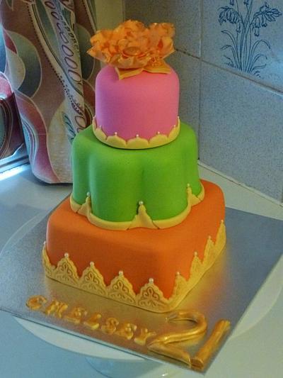 Indian inspired 21st birthday - Cake by Fondant Fantasies of Malvern