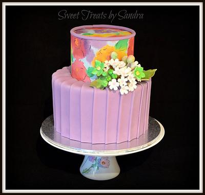 Pleated Floral Cake - Cake by Sandra