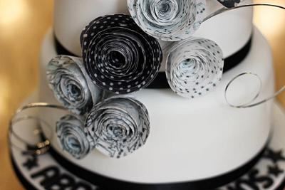 Black & White Wafer Paper Cake - Cake by TLC