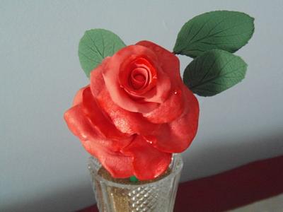 Coral Gumpaste Rose - Cake by June ("Clarky's Cakes")