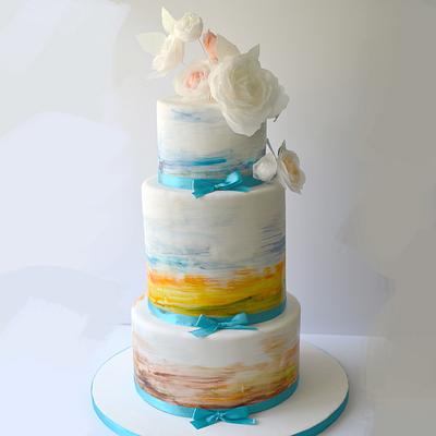 Watercolor Wedding Cake - Cake by Tammy Youngerwood