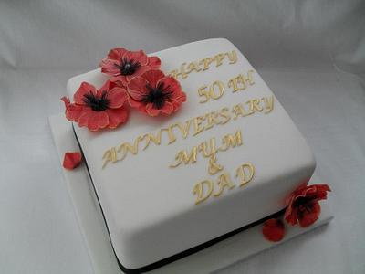 Anniversary poppies - Cake by Marie 2 U Cakes  on Facebook