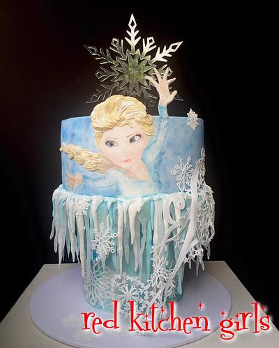 Let it go - Hand painted Elsa - Cake by Zoe Byres