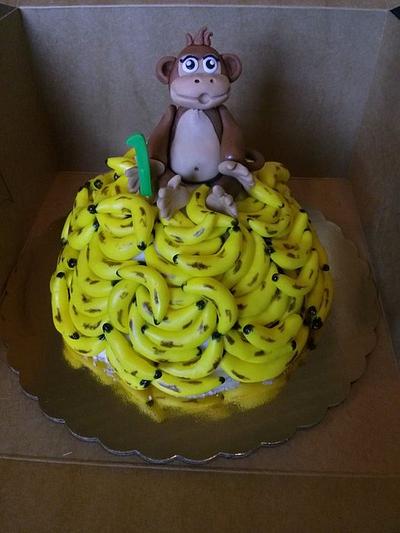 1st Birthday Monkey Themed Smash Cake - Cake by Jeana Byrd