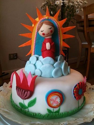 Virgen de Guadalupe christening cake - Cake by Andrea Cima