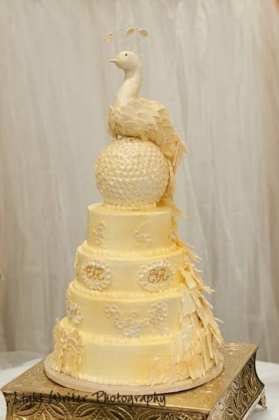 Peacock Wedding Cake - Cake by Alissa Newlin