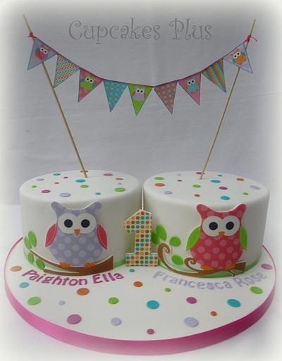 Birthday cakes for twins! - Cake by Janice Baybutt