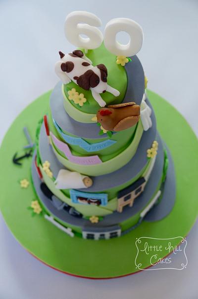 'Road of Life to 60' Spiral Cake - Cake by Little Hill Cakes