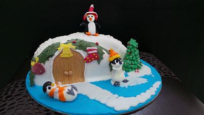 Penguins Christmas cake - Cake by JudeCreations