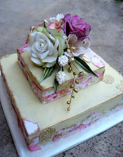 Vintage flower cake - Cake by babkaKatka