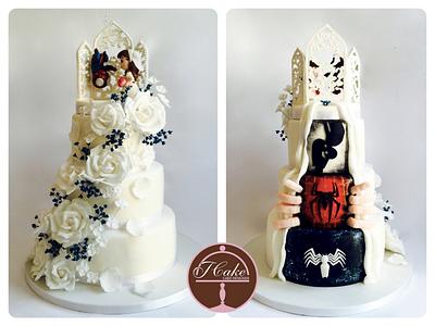 wedding cake double-sided  - Cake by JCake cake designer