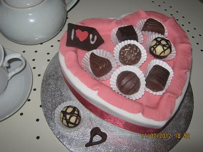Heart Chocolate Box (1st Cake) - Cake by Jen McK Evans