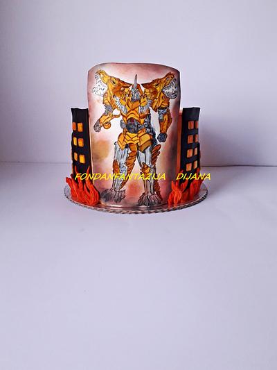 Grimlock Transformers - Cake by Fondantfantasy