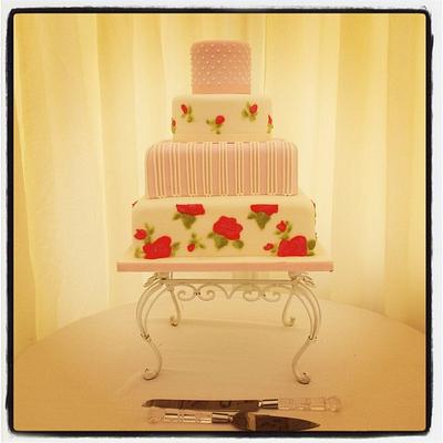 Shabby Chic Wedding Cake xx - Cake by Mary Scott