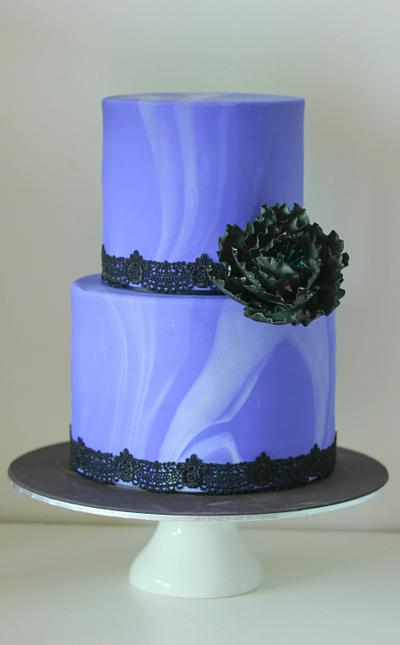 Purple Marble Wedding Cake - Cake by SweetDanni