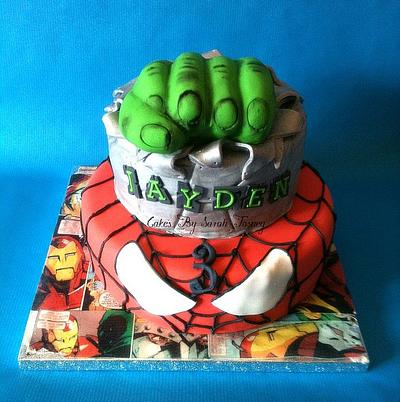 superheroes - Cake by sarahtosney