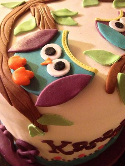 Owl birthday cake - Cake by Chrissa's Cakes