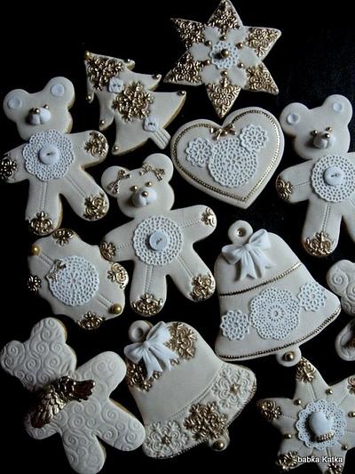 White Christmas Gingerbread cookies - Cake by babkaKatka