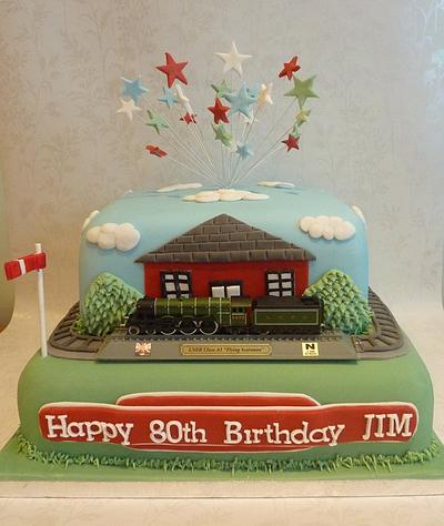 Train themed 80th Birthday Cake - Cake by Caketastic Creations