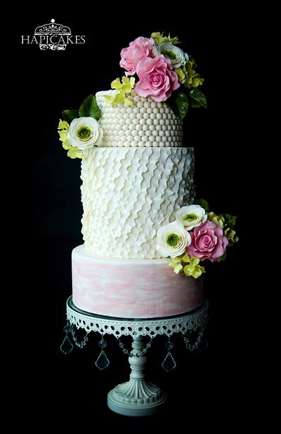 Pearl & Ruffling with Love - Cake by Hazel Wong Cake Design