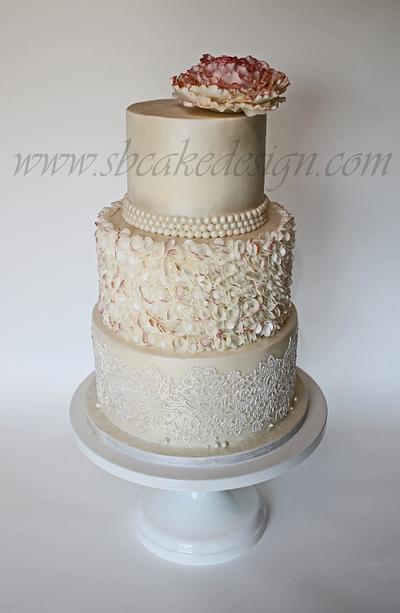 Petal Ruffle Wedding Cake - Cake by Shannon Bond Cake Design
