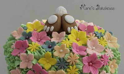 Bunny's bottom with buttercream ruffles - Cake by Marie's Bakehouse