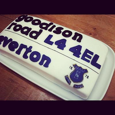 Everton Street Sign Cake - Cake by Natalie's Cakes & Bakes