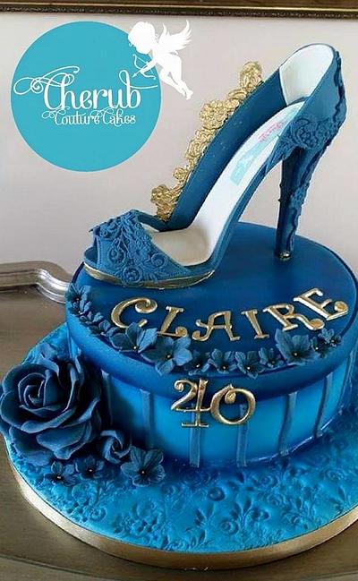Glamorous Blue Shoe - Cake by Cherub Couture Cakes