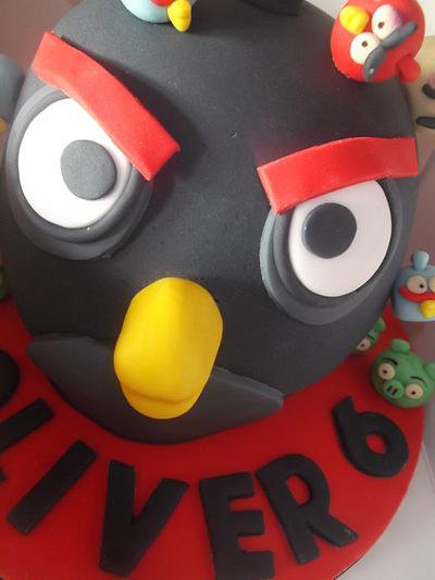 3D Black angry bird cake  - Cake by Tracey