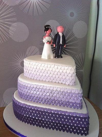 Hearts Wedding Cake  - Cake by KaysCakesBristol