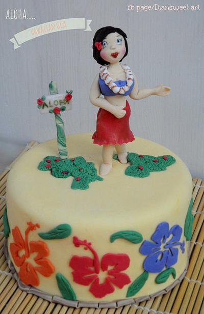 hawaiian girl  - Cake by Dian flower clay -cake design