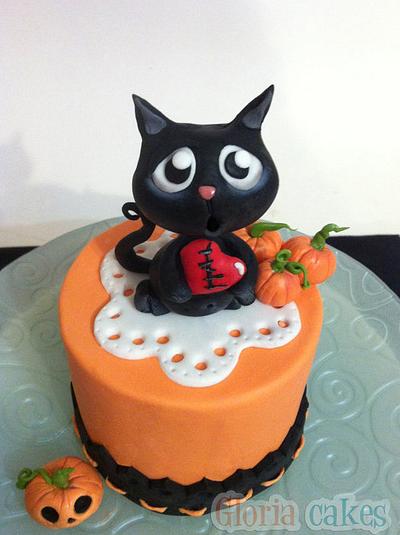 Halloween black cat  - Cake by GloriaCakes