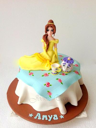 Princess Belle with Chip & Mrs Potts - Cake by Joonie Tan
