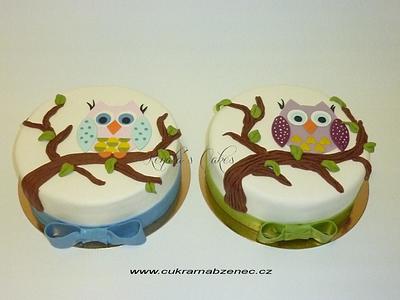 Owl Cakes For Twins - Cake by Renata 