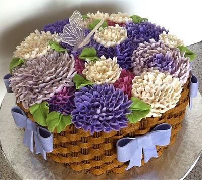 Buttercream Dahlia Cake - Cake by GrandmaTilliesBakery
